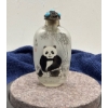 Image 2 : Panda Glass Snuff Bottle with Spoon 3H 