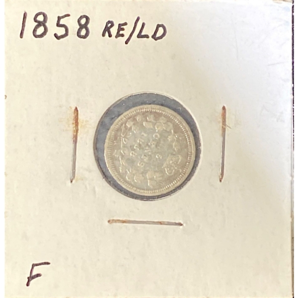 1858 F Canadian Nickel 92.5% Silver