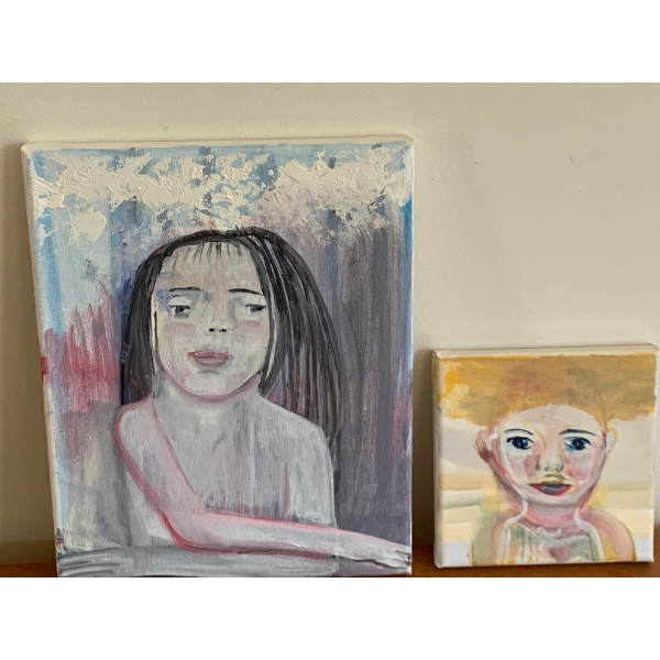 Lauri Ansell Creepy Kids Oil On Board  8 x 10
