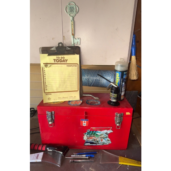 Red Tool Box-Full of Basic Tools for Everyday Use
