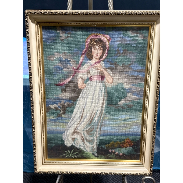 Pink Lady Needlepoint 16Wx21H