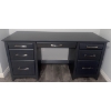Image 2 : Slate Grey Home Office Desk 5 Drawers 60x22x30 Solid Wood w/ Veneer Overlay