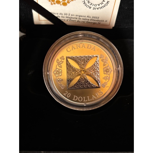 2022 $20 Her Majesty Queen Elizabeth II's Diamond Diadem - Pure Silver Coin