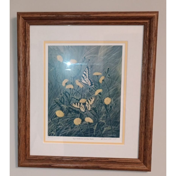 C.D Hiebert "Tiger Swallowtail & Sow Thistle Print 1/750