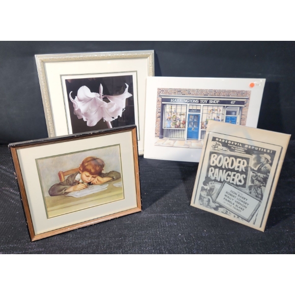 Mixed Art Delights! Vintage Movie Poster, Toy Shop, Flowers and Learning