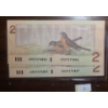 Image 2 : Bank of Canada 1986- $2 Sequential Bills ARU9274886/ 87