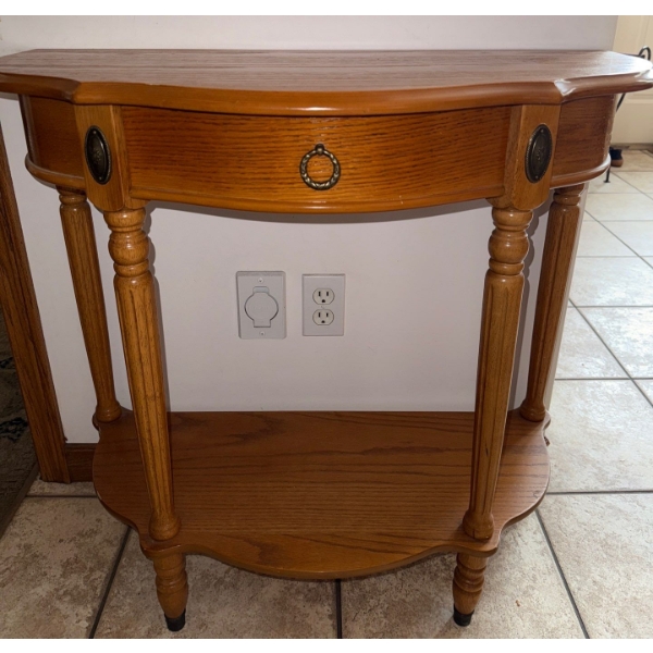 Pine Demi-lune Half Moon Hallway Table 34x15x31