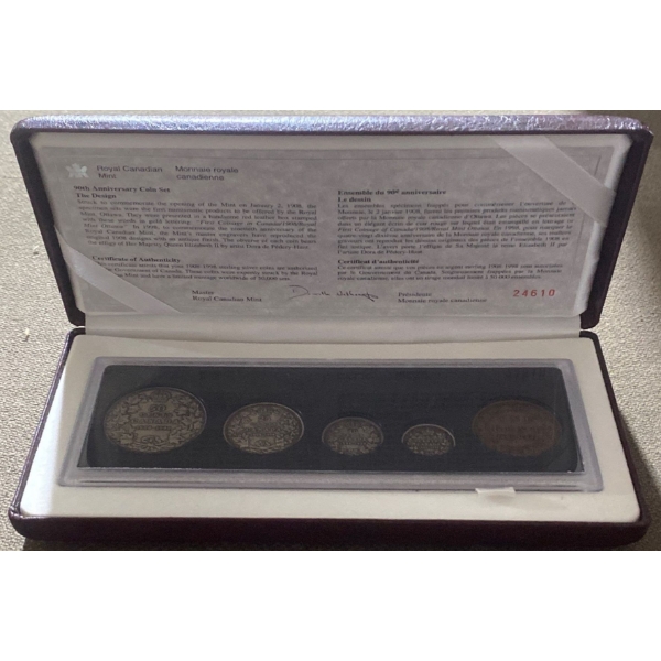 1998 90th Anniversary Proof Coin Set 92.5% Silver  20.917 Grams