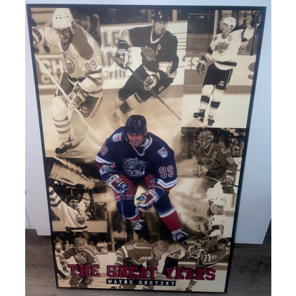 1996 "The Great Years" Wall Hanging Mini Poster w/ Wayne Gretzky  27"w 35" tall