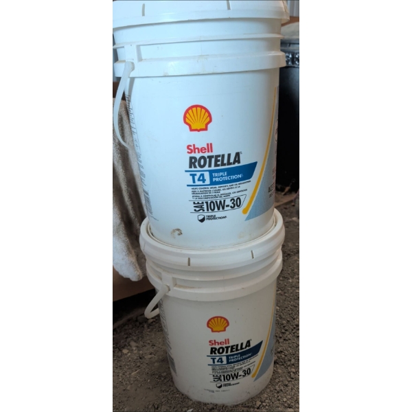 New 2 Pails Of Shell Rotella T4 Triple Protection SAE 10W-30