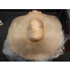Image 3 : Hand-Made Headpiece with Pleated Ribbon, Feathers, and Floral Accents