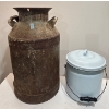Image 1 : Antique Milk Container w/ Metal Pot - 23T 