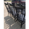 Image 4 : 6 Black Wood Windsor-Style Dining Chairs