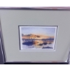 Image 3 : Eileen Stuart Signed Watercolor Paintings: Landscapes in Metallic Frames