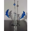 Image 4 : Decorative Dolphin Figurines, Clock, and Tray