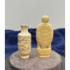 Image 2 : Carved Ox Bone and Turtle Snuff Bottles 2.5H & 3.25H