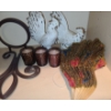 Image 4 : Ceramic Chickens 8 T, Sconces w/ Glass Inserts and Other Decor 