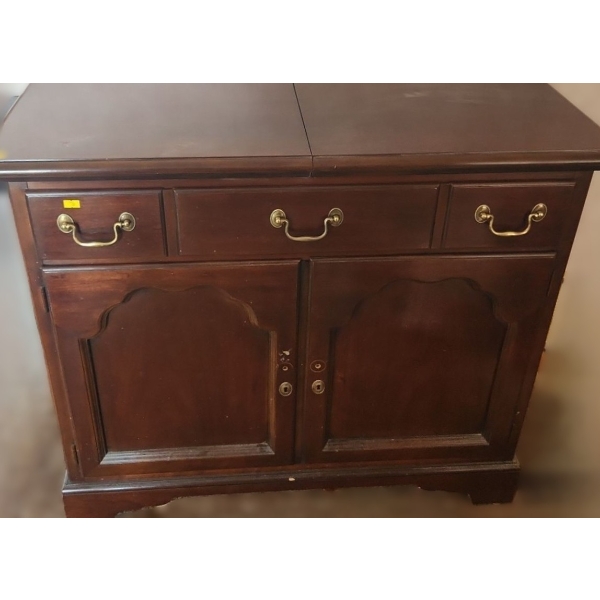 Drexel Cabinet w/ Top Drawer 38 W, 18 D, 34 T- Closed Top Dimensions- Top Expands