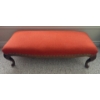 Vintage Oak Clawfoot Ottoman / Bench w/ Pumkin Upholstery & Stud Detail 34L