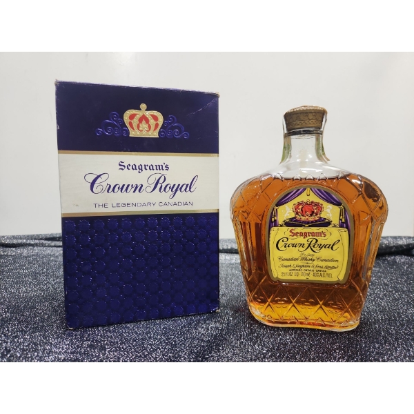 Vintage 1969 Seagram's Crown Royal Whiskey in Original Box, Sealed