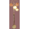 Image 1 : Floor Lamp w/ 5 Pink Glass Flower Bud Heads and Brass Base 12" Diameter, 68 T 