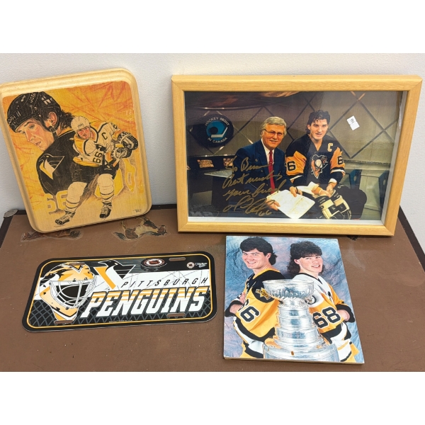 Pittsburgh Penguins Memorabilia Featuring Autographed Mario Lemuix Photograph and More