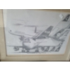 Image 4 : B747 Framed Picture 21 x 17, Largest Grey Model 27 x 16, Other Framed Pictures and Models As-Is