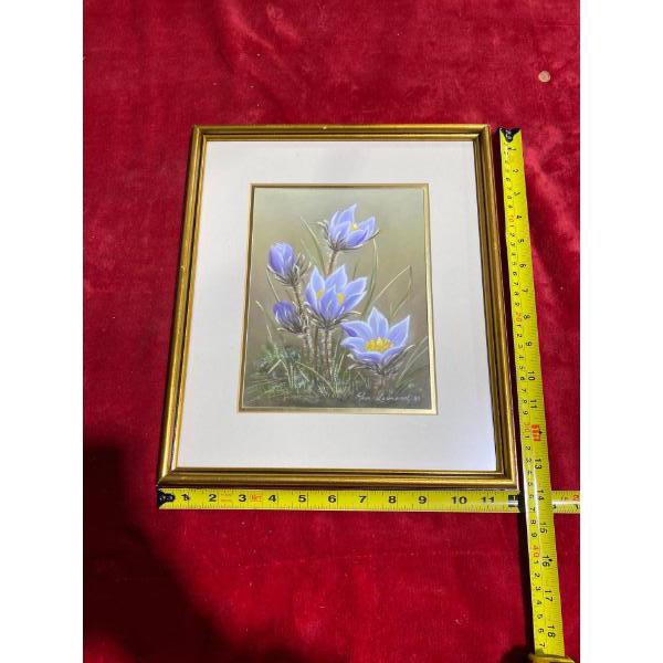 Prairie Crocus by Rose Lennard, 1981 (6.5" x 8.5" Inches Before Frame)