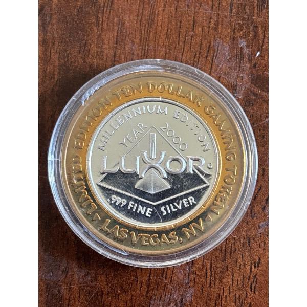 Las Vegas Casino Token $10 Luxor Silver .999 