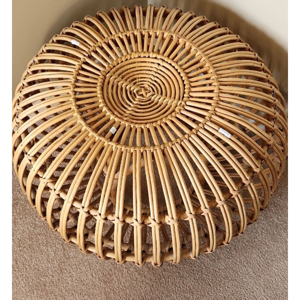 Woven Basket Footstool 23.5" Diameter, 13.5 T 