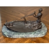 Image 2 : Charles M Russel Peace Pipe First Nations Bronze 9W