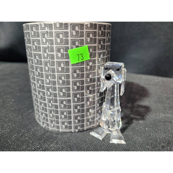 Swarovski Crystal Standing Dog Figurine With Original Box