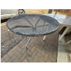 Image 2 : Metal round patio table & 4 chairs with one plastic table