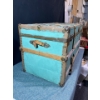 Image 3 : Turquoise Wooden Chest Length: 36 1/2" Width: 19" Height: 20 3/4" 