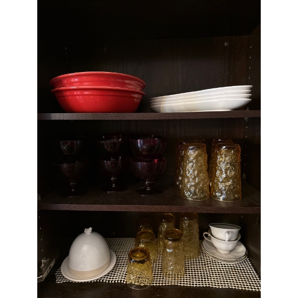 Kitchenware Collection - Ruby Red Glasses, Poland Fine China 