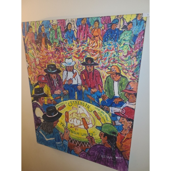Painting of Traditional Round Dance, Artist ZVP 2007, 22 X 28 Paint on Canvas