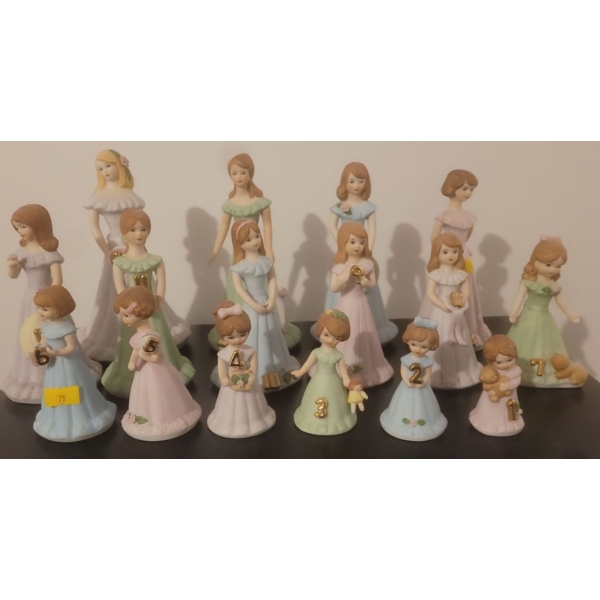 Growing Up Birthday Girls Collectible Statues Years 1-15