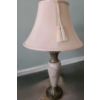 Image 2 : Pair of Marble Base Lamps w/ Tasseled Shade 32 T to Top of Finial 