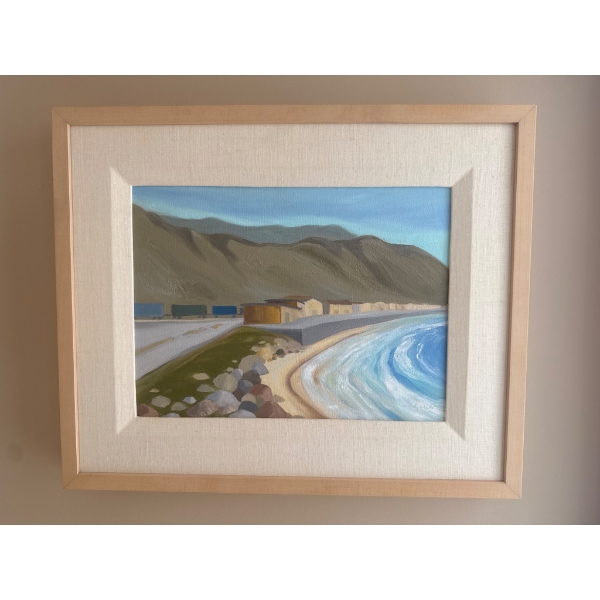 Framed Landscape Painting of Coastal Scene, Signed by Artist