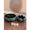 Image 8 : Blue Mountain Pottery Vessels w/ Fat Lava Jug Onyx Lamp Base Wooden Candlestick Holders & More