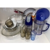 Image 1 : Corningware, Frying Pans, Pyrex, Ninja Magic Bullet w/Attachments plus Cups Bowls Casserole Dishes