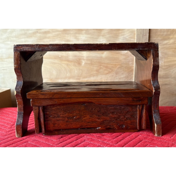 Vintage Small Bench with Match Wooden Box