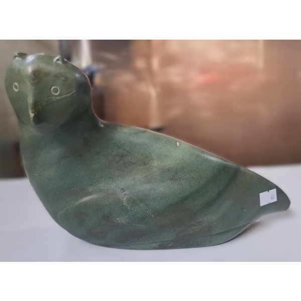 Indigenous Soap Stone Carving, Signed (Illegible) by Artist 10 W, 2 D, 7 T 