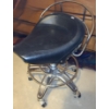 Image 1 : Chrome Rolling Shop Stool w/ Vinyl Seat 17 W, 21 D, 28 T