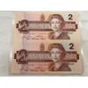 Image 6 : 3 uncut 1:2 Canadian 1986 $2.00 Bills Prefix: EGT CBK CBJ