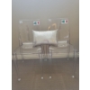 Italian Made Clear Accent Chairs w/ Decorative Metallic Pillow 23T 
