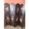 Image 1 : 4 Panel Room Divider w/ Painted Flowers- Each Panel 16 W X 70 T 
