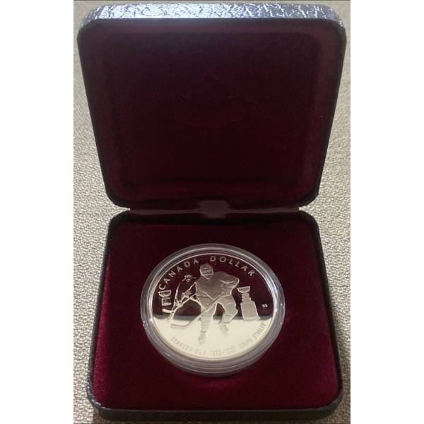 1993 Canada Stanley Cup 100th Anniversary Proof Silver Dollar 92.5% Silver 25.175 Grams