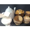 Image 2 : Victor Vase 5.5 T, Whiskey Hound Jug 8 T, Fire King Bowls, Pipes- Longest: 3" Diameter Bowl X 18.5 L