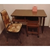 Image 1 : Mid Century Desk w/ Mobile Filing Cabinet